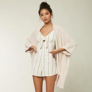 O'Neill Kason Tie Front Romper in Ivory